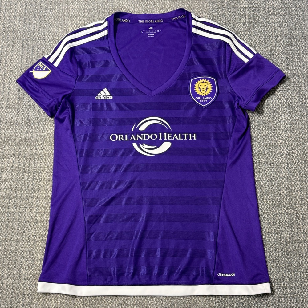 Adidas Orlando City MLS Soccer Jersey 2015/16 ClimaCool Purple Womens Size Large